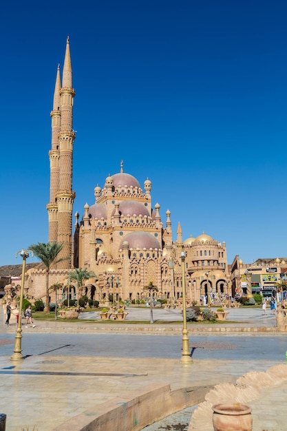 Sharm El Sheikh, Egypt - Al Mustafa Mosque and a street in the Old Town