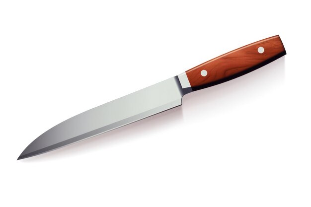 Photo sharp blade a metallic kitchen knife with a stainless steel handle
