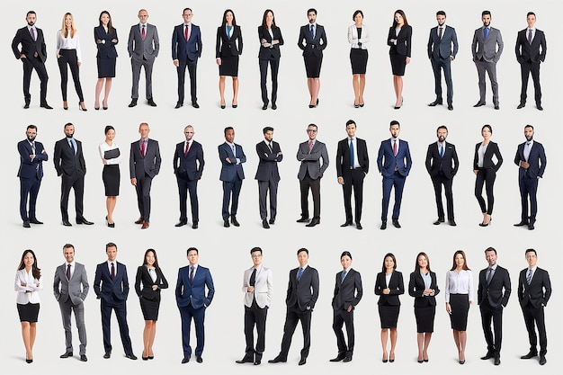 Sharp Business People FullLength Isolated Images with Crisp Edges