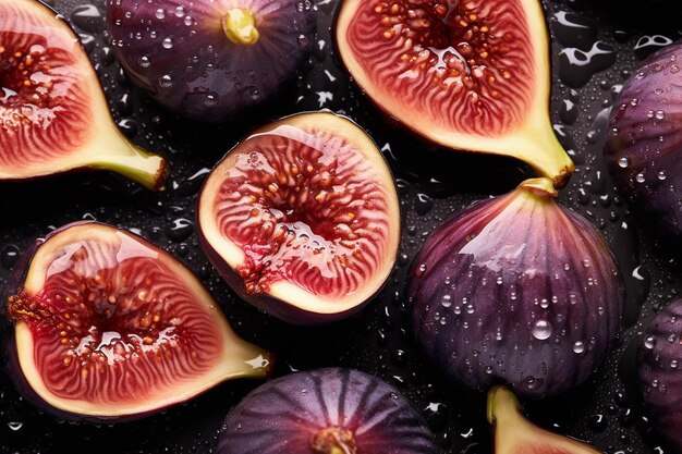 Photo sharp closeup images of figs fruit background