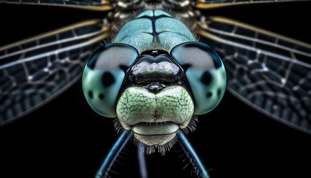 Foto focus acuto sulla gamba pelosa dell'ape in primo piano nella natura generata dall'intelligenza artificiale