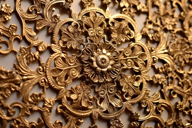 Photo sharp gold filigree ornate texture