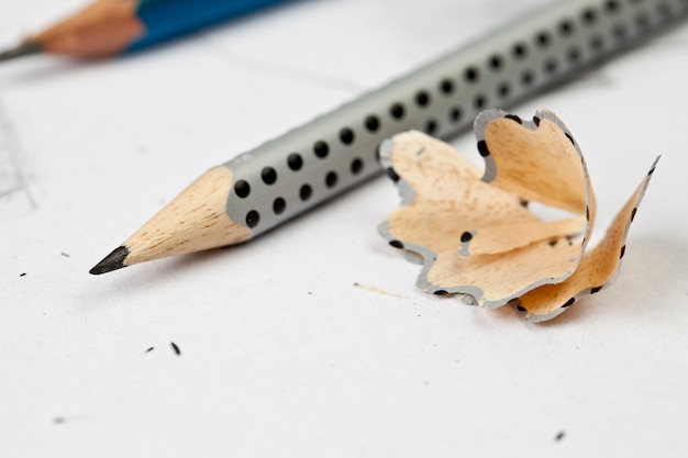 Sharp pencils on top of a drawing.