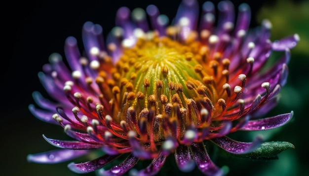 Sharp stamen on vibrant daisy beauty in nature fragility generated by AI