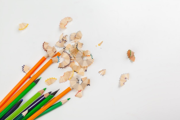 Sharped pencils with Pencil Shaving 