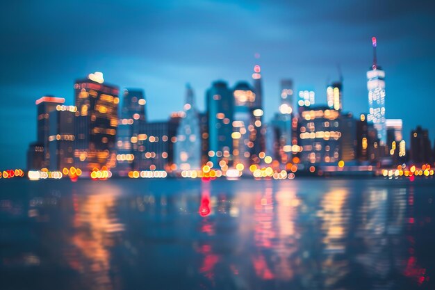 Sharpened blur of nightlife background in the skyline Generative Ai