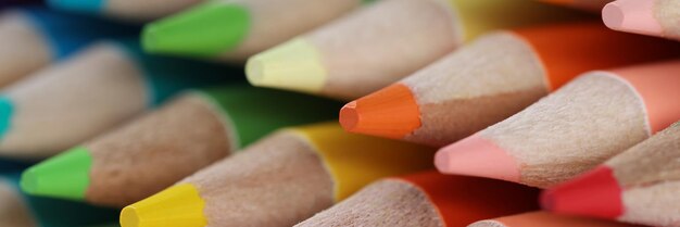 Sharpened colourful pencil set for painting forming stack