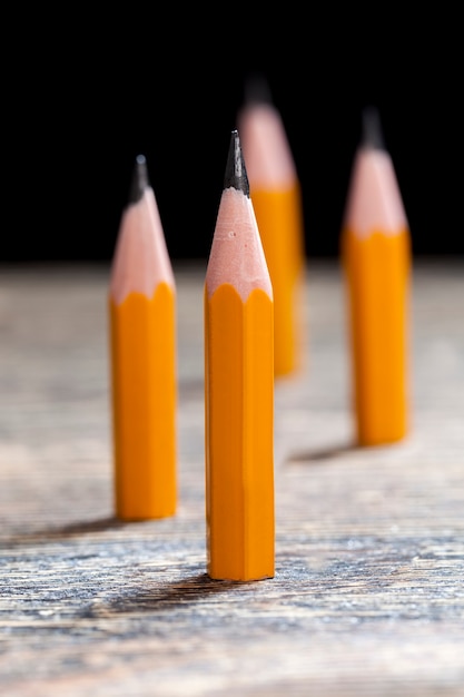 Sharpened pencils for drawing diagrams or drawings, small pencils