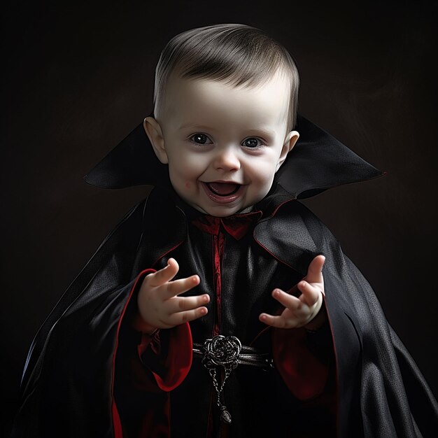 Sharptoothed en angstaanjagend Dracula baby jongen