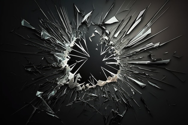 Shattered glass Black Abstract Background Breaking Mirror