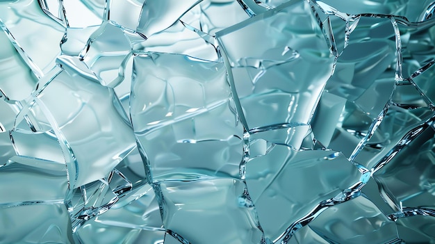 Shattered glass texture Abstract background with broken glass pieces 3D illustration