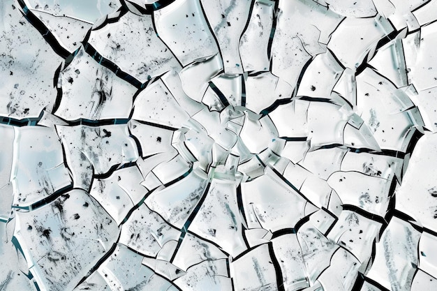 Photo shattered glass texture closeup abstract cracked surface background