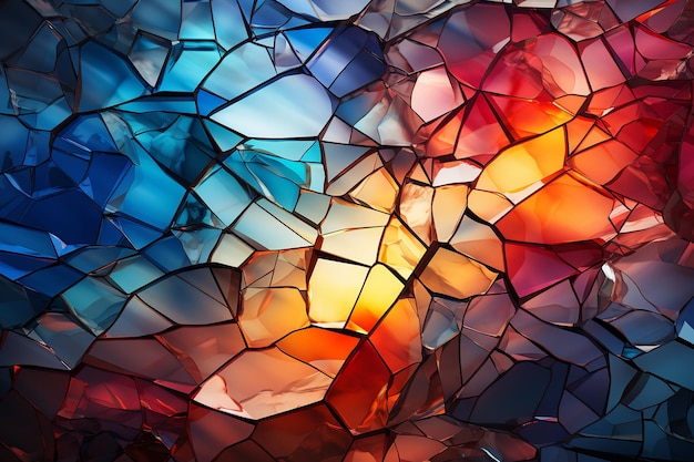 Shattered Prism Mirage Textuur in Kaleidoscoop Kleuren Abstracte stijl