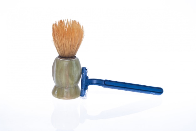 Photo shaving brush and razor