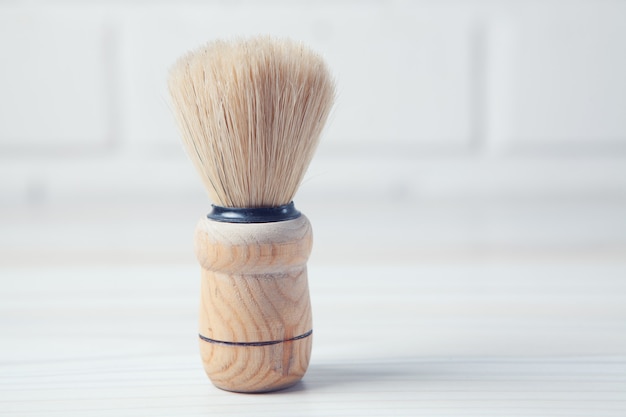 Shaving brush on the table