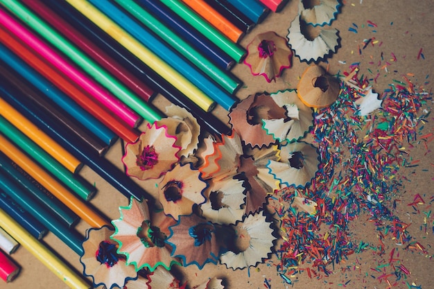 Shavings From Multicolored Pencils