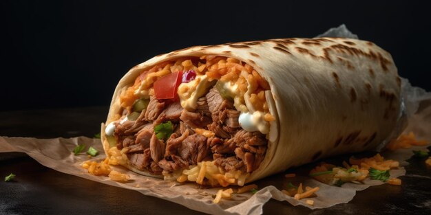 shawarma 전문 음식 사진 날카로운 매크로 맛있는 메뉴 닫기 사진