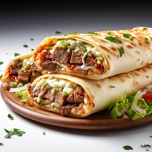 Shawarma-sandwich gemaakt met generatieve AI