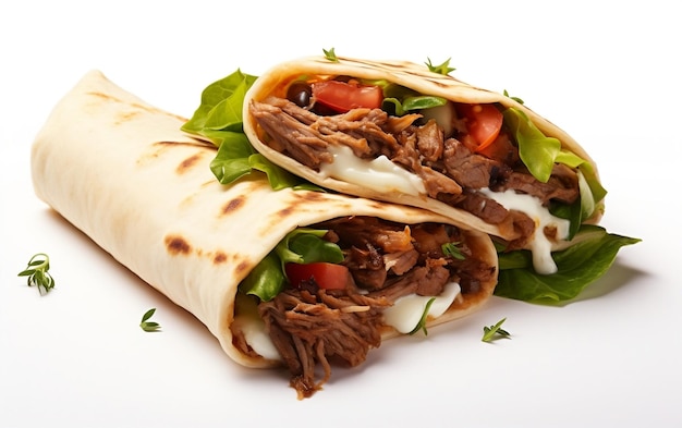 격리된 배경 생성 AI의 Shawarma 샌드위치