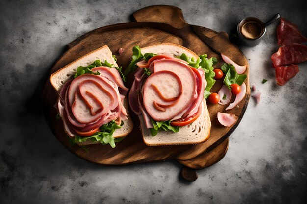 Foto panino shawarma con fette di carne dukkah, formaggio e salsa