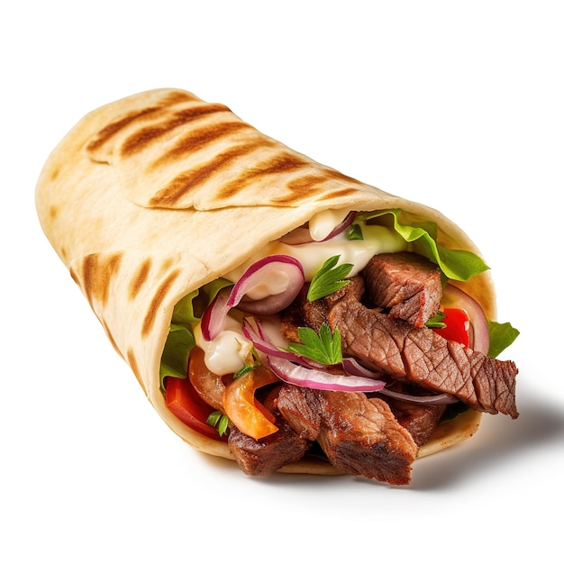 Shawarma with beef in pita bread