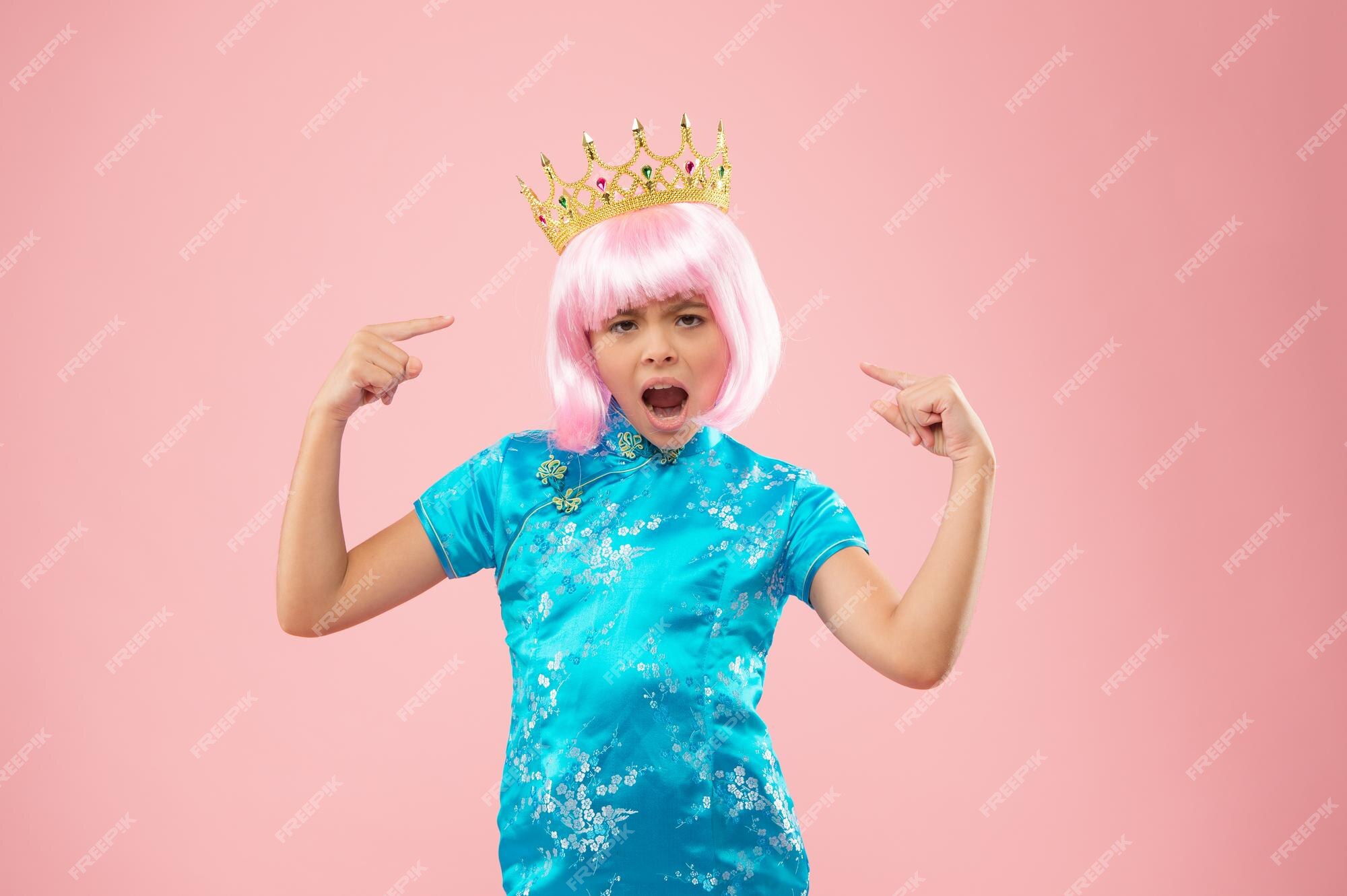 Premium Photo | She is princess capricious little princess small girl pointing fingers at crown beauty princess in chinese style princess hair and beauty hair salon fashion accessories and style luxury look Premium Photo | She is princess capricious little princess small girl pointing fingers at crown beauty princess in chinese style princess hair and beauty hair salon fashion accessories and style luxury look