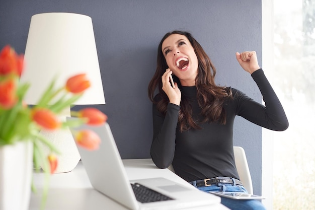 She's overjoyed by the good news she's hearing