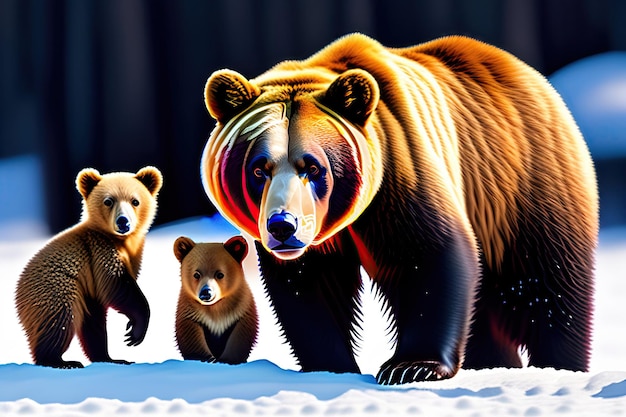 Shebear and bearcubs