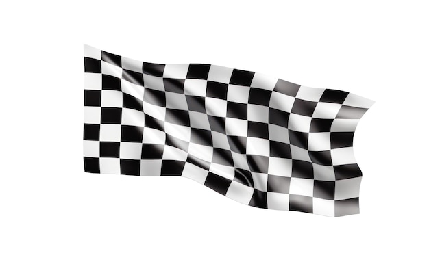 Photo sheckered racing flag isolated on white background generative ai