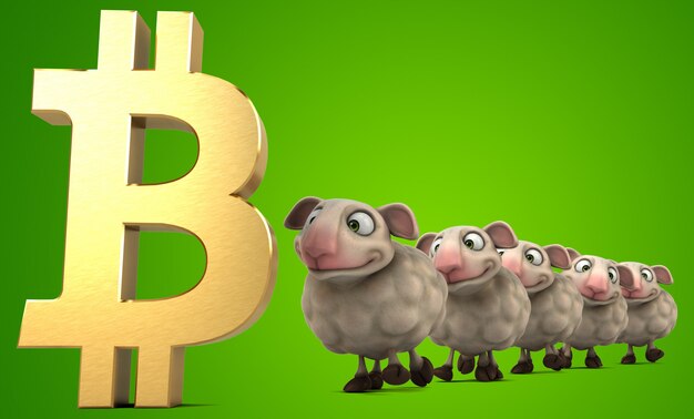 Sheep and bitcoin animation