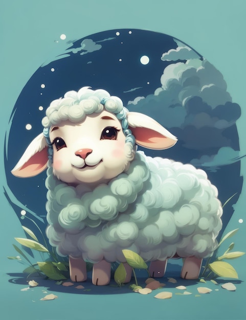 sheep chibi cartoon