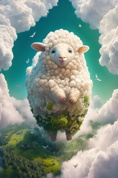 The sheep in the clouds