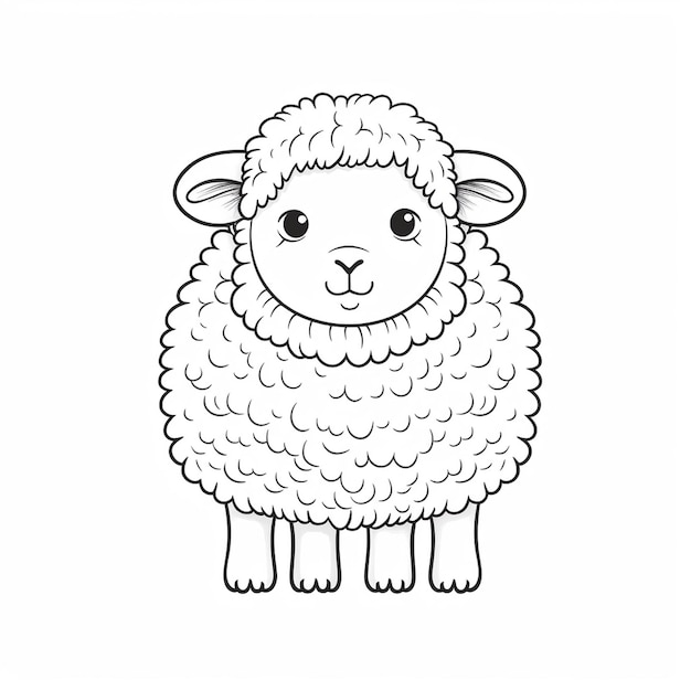 羊のカラーリング 可愛いフラットカラーリングブック カワイ動物アート