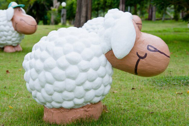 sheep doll in the garden