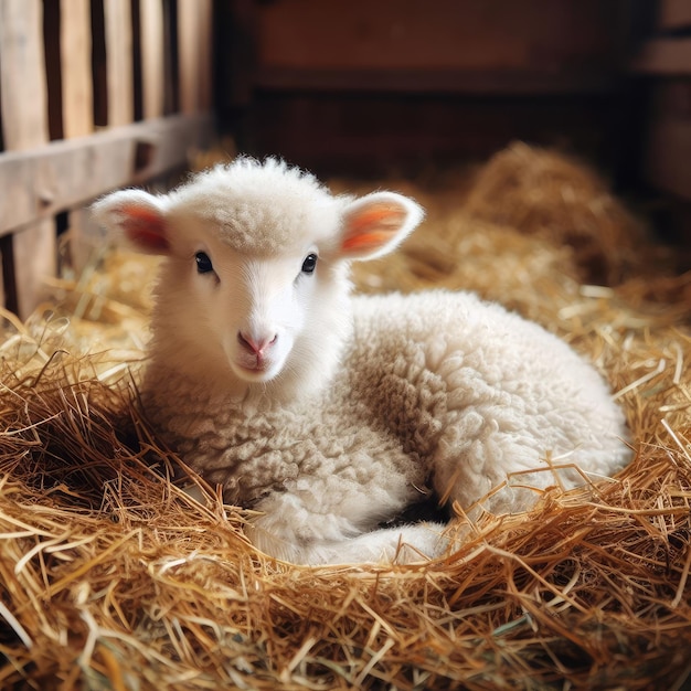 sheep in a farm animal background