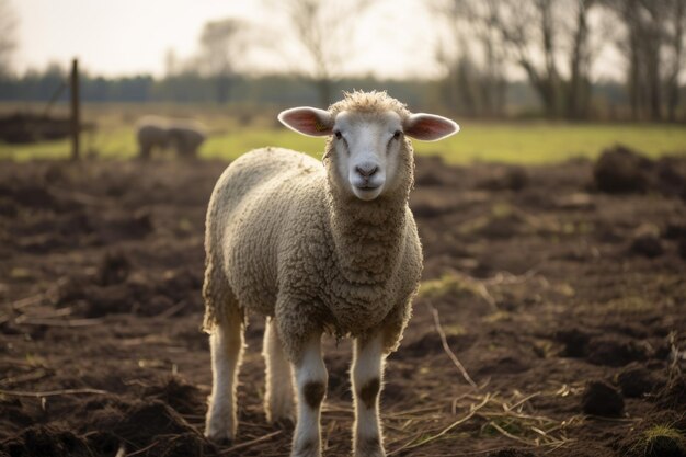 A Sheep on a farm