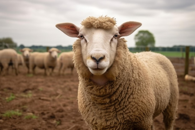 A Sheep on a farm