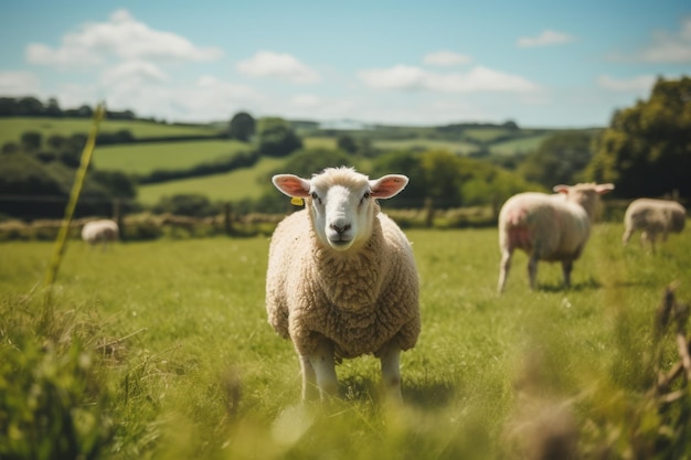 A Sheep on a farm