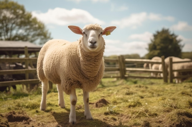 A Sheep on a farm