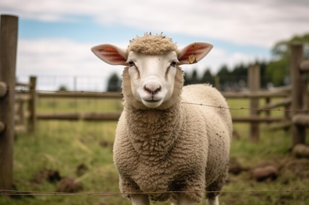 A Sheep on a farm