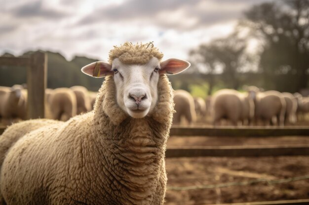 A Sheep on a farm