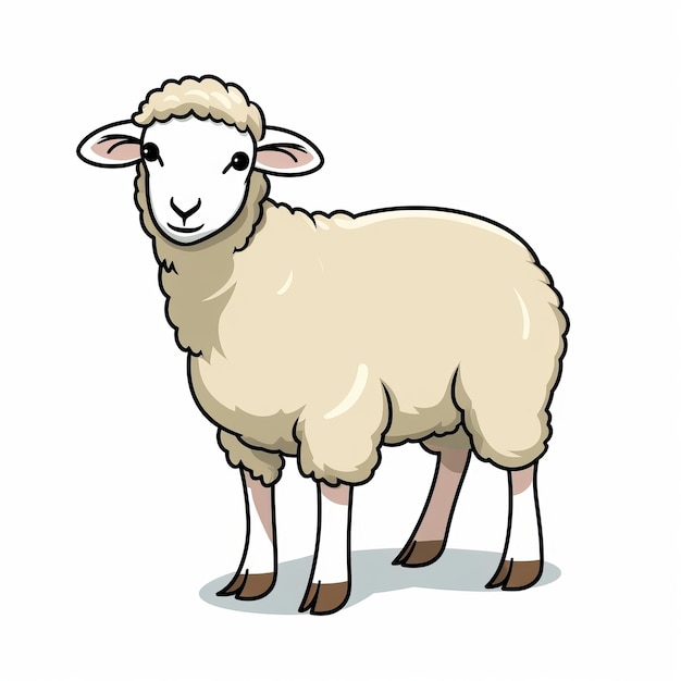 Sheep isolated on a white background Vector illustration in cartoon style