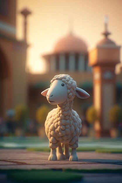 Sheep mosque eid mubarak Eid al Adha banner