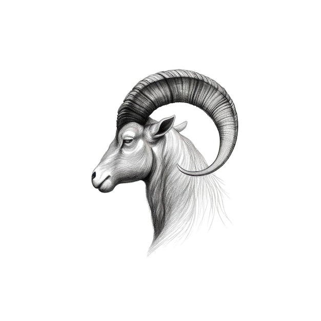 Sheep ram horn ai generated