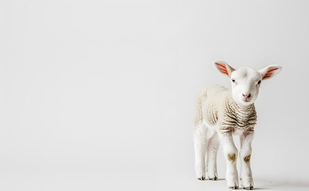 Sheep standing on white background