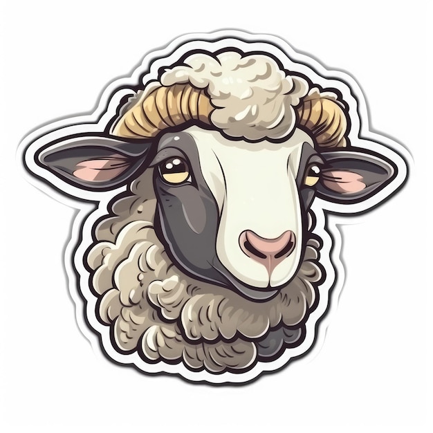 Sheep sticker isolated ai generated