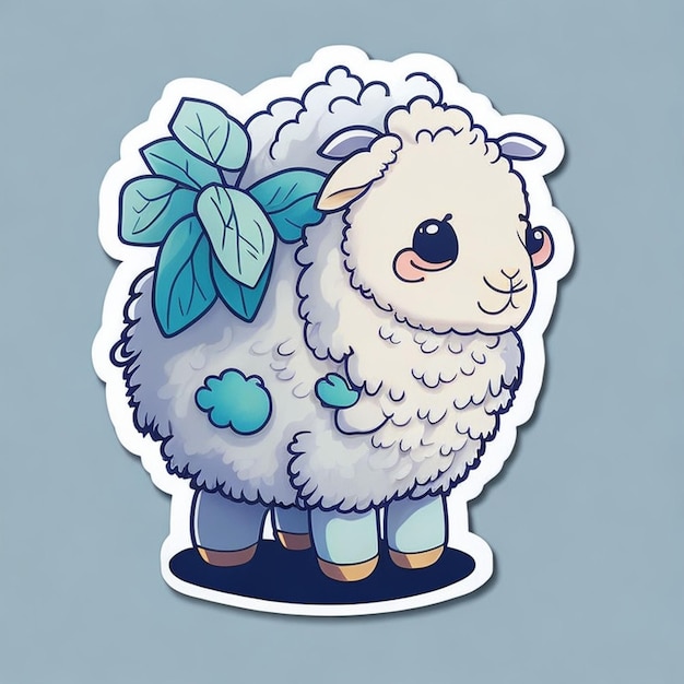 sheep vector illustration sticker label animal lamb meat food butcher beef pork farm sh