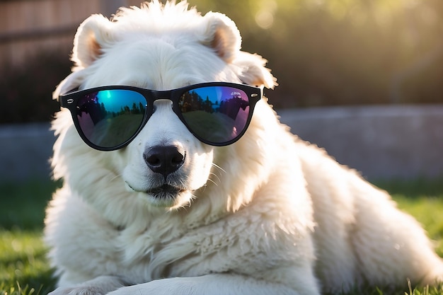 Sheep wearing sunglasses