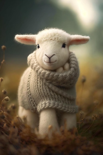 A sheep wearing a sweater that says'i'm a sheep '