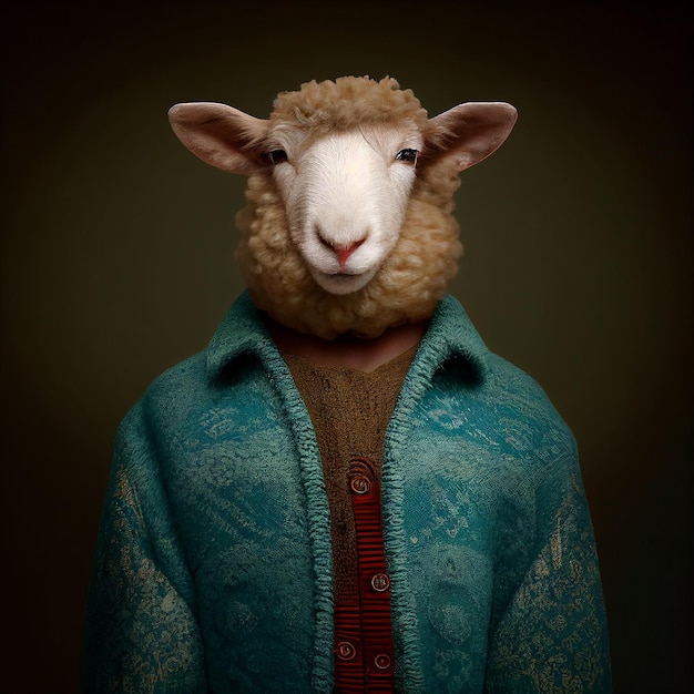 A sheep with a sweater that says'i'm a sheep '